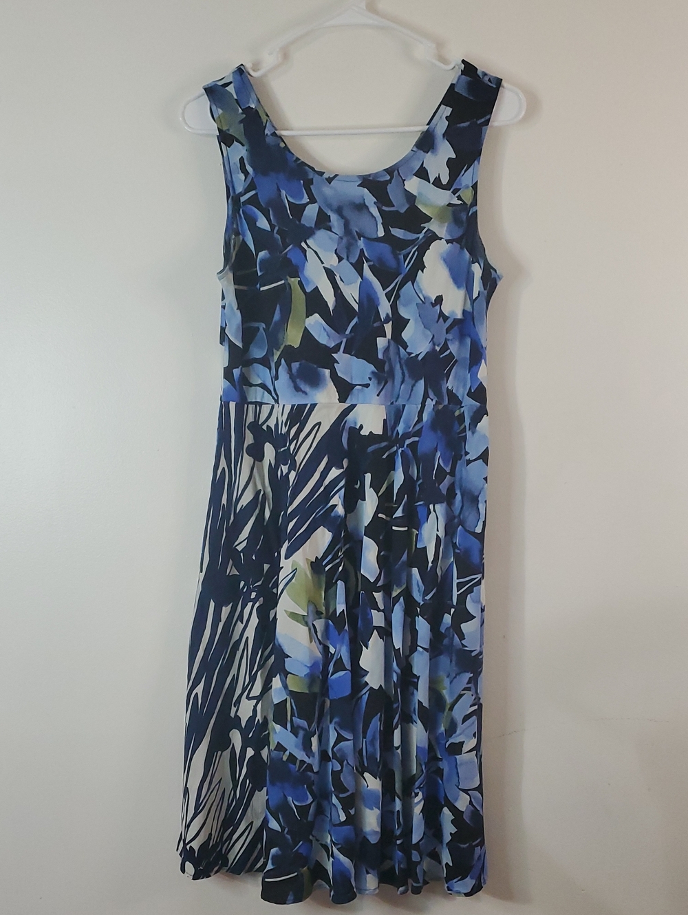 Jams World Honolulu Blue Floral Midi Dress Size Small Tropical Hawaii
